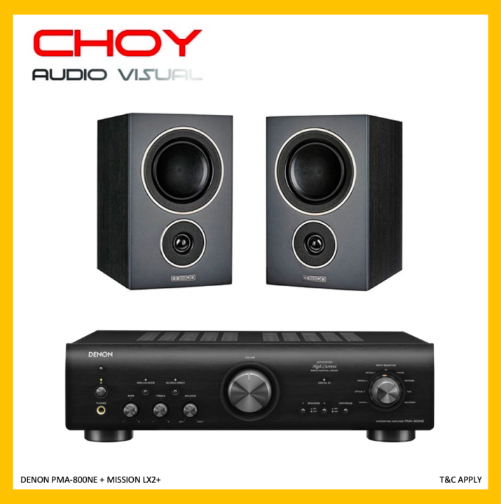 Denon PMA800NE Integrated Amplifier + Mission LX2+ Bookshelf Speakers