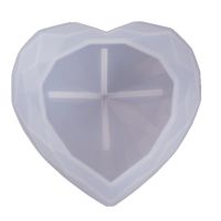 【YY】Handmade Large Faceted Heart Resin Mold 3D Diamond Crystals Heart Resin Casting Mold Love Heart Mold Art Crafts Tools Soap Make