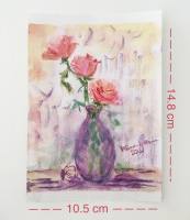 การ์ดบอกรัก ภาพสีน้ำ+ซองใส่ภาพ ภาพดอกไม้ ขนาด 10.5 x 14.8 ซม. ww ของขวัญแทนใจให้คนพิเศษ ของขวัญ โปสการ์ด postcard Handmade Greeting Card S17