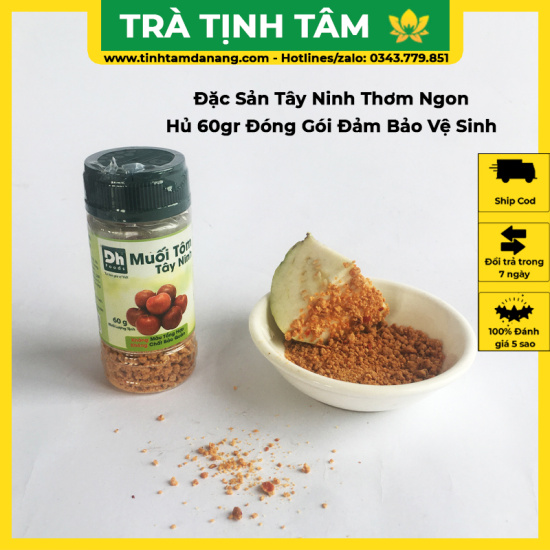 Muối tôm tây ninh hạt to dh foods hủ 60gr siêu cay loại 1 chấm trái cây - ảnh sản phẩm 1