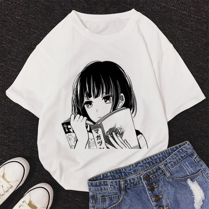 New Look anime girl print t-shirt in mid black | ASOS
