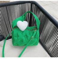 Green Designer cute puff Shoulder Bag Women Space Bale Down Feather Padded Messager Space Cotton Crossbody Bag winter new