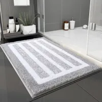 Eovna Chenille Bath Mat Water Absorb Anti Slip Bathroom Rug Car for Living Room Floor Mat for Kids Tae De Banheiro