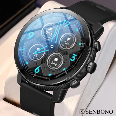 ZZOOI SENBONO Smart Watch Men Sport Fitness Heart Rate Tracker BT Answer Dial Call Watches 100+ Watch Faces Smartwatch for Android IOS