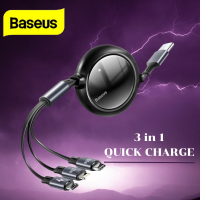 Baseus 100W 3 In 1 USB C 100w Micro USB Type C สายชาร์จเร็ว3in1 สายชาร์จม้วนได้