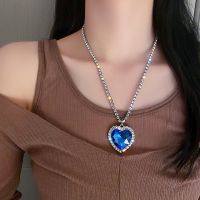 Love Heart จี้สร้อยคอผู้หญิง Titanic Single Ocean Choker คริสตัล Rhinestone จี้ปาร์ตี้และงานแต่งงานเครื่องประดับใหม่ Love Forever