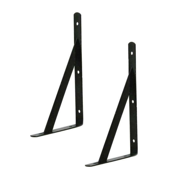 BolehDeals Pair Heavy Duty Metal L Shaped Wall Shelf Bracket Shelves ...