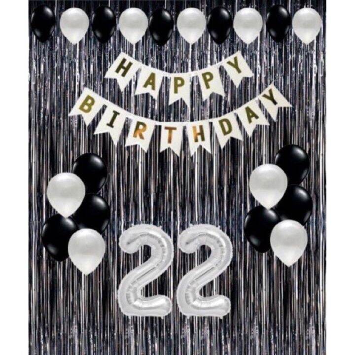 Dekorasi aesthetic hitam-putih ulang tahun/ Paketan dekorasi birthday