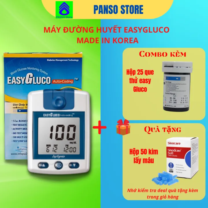 Máy đo đường huyết (Tiểu đường) EasyGluco sản xuất tại Hàn Quốc