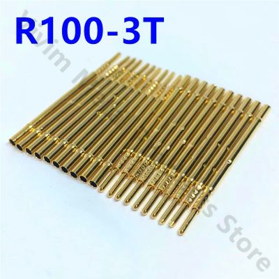 【LZ】 100PCS/Pack Receptacle R100-3T Test Probe Brass Tube Spring Test Probe for Electrical Length 35.3mm Needle Dia 1.67mm Test Tool