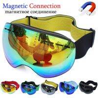 UV400 Protection Magnetic Ski Goggles Lens Anti-fog Snowboard Goggles for Men Women Skiing Glasses