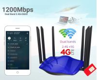 4G เราเตอร์ ใส่ซิม ปล่อย Wifi 2.4G+5G ,6 External High Gain Antennas Band Wireless Router with Sim Card slot Indoor Outdoor