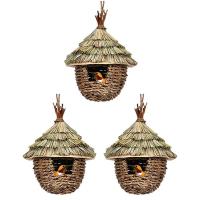 3Pcs Bird House Outdoor Bird House for Nesting,Natural Grass Bird Nest for Garden,Patio