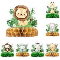 (TEX)Jungle Animals Honeycomb Desktop Decor Jungle Birthday Party Decor Kids Baby Shower 1st Birthday Wild One Safari Party Supplies