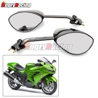 ☃♂มุมมองด้านหลังรถจักรยานยนต์สีดำกระจกสำหรับคาวาซากินินจา ZX14R ZX ZX-14R 14R ZX14 ZZR1400 ZZR 1400 2006 - 2016