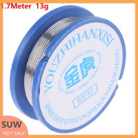 ? SUW 1PC บัดกรีลวดดีบุกนำ0.8mm ความกว้าง1.7M ความยาว2% FLUX Reel welding line SOLDER