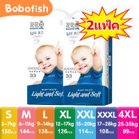 (พร้อมสต็อก)แพมเพิส2ลัง Bobofishผ้าอ้อมเด็กสำเร็จรูป Baby Pants ผ้าอ้อมสำเร็จรูปแบบกางเกง แพมเพิสเด็ก size M96-L92-XL84-XXL76-XXXL72-S100