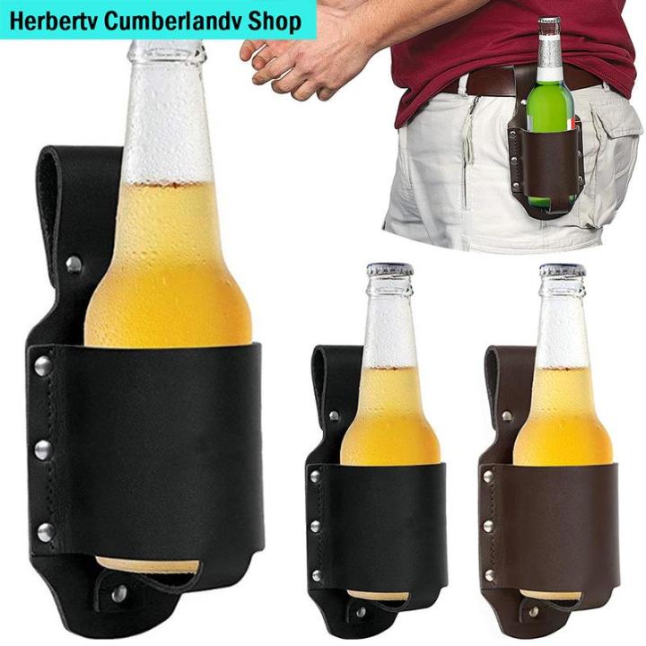 Hc Shop Pu Leather Beer Holster Cowboy Waist Beverage Holder For 12 Ounce Beer Bottle Beer Can 8853