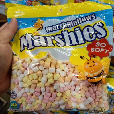 อาหารนำเข้า🌀 Marsh Mallow Wanilla Markerburg Marshies Mini Twist Marshmallows 150gAssorted small colors