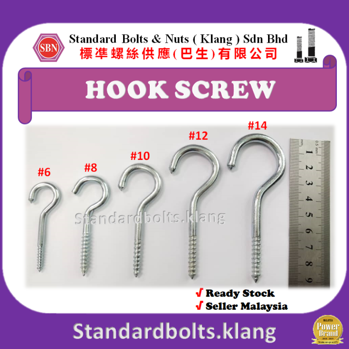 (20pcs / 10pcs per pack) Cup screw hook / eye screw hook / cangkuk skru