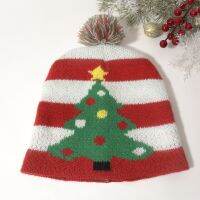 【cw】 Soft Knitted ChristmasPatern HatsKids Adults New YearDecorate Sweater Caps 【hot】