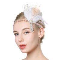 [COD][สไตล์ฝรั่งเศส] 20S Gatesby Vintage Feather Headband Dinner Party อุปกรณ์วันเกิด Headwear 1920S เจ้าสาว