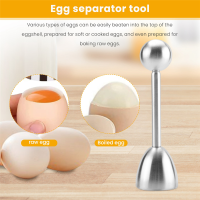 Egg Cracker Topper Set – Soft Hard Boiled Eggs Separator Tool – Include Spoons and Cups-Shell Remover &amp; Cutter-Steel Spoon &amp; Cup Holder – Cooker Accessory