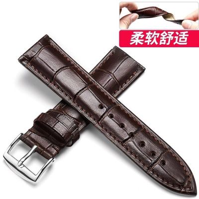 【Hot seller】 [Authentic product] genuine leather strap for men and women high-grade pin buckle watch cowhide new fashion accessories chain universal