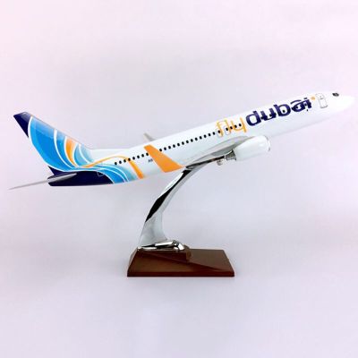 40CM 1/111 Scale Boeing B737-800 Big FLY DUBAI Airlines Alloy Airplane Aviation Model Aircraft Diecast Plastic Plane Gifts Toy