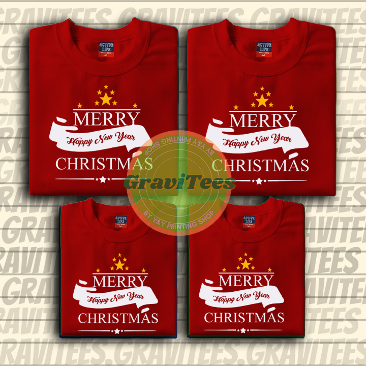 MERRY CHRISTMAS HAPPY NEW YEAR 2024 NEW YEAR TSHIRT/FAMILY TSHIRT SET