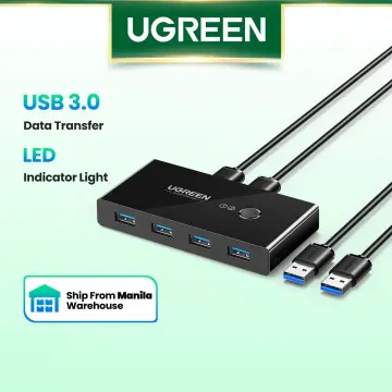 Ugreen USB 3.0 4-Port Switch With 2 Pack USB Male Cable – UGREEN