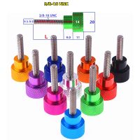 1Pcs UNC 3/8 16 Thread Aluminum High Step Thumb Screw 20x11mm Big Knurled Head Hand Tighten Screw Stainless Steel Thread 6 100mm