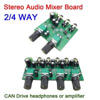 dc 5v-12v Stereo Audio Signal Mixer Board Drive headphone power amplifier Mixing Board one output 2/4 WAY inputs NEW