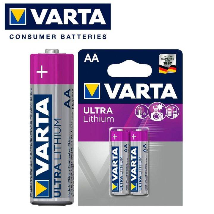 Varta AA Lithium (2 pcs) Battery in Original Blister Pack Ultra Lithium ...