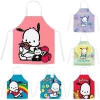 Sanrio ผ้าลินินสำหรับสุนัขผ้ากันเปื้อนสำหรับพ่อแม่และลูกจากผ้าโพลีเอสเตอร์ผ้ากันเปื้อนสำหรับแฟชั่นการ์ตูนน่ารักของใช้ในครัวเรือนสำหรับผู้หญิง