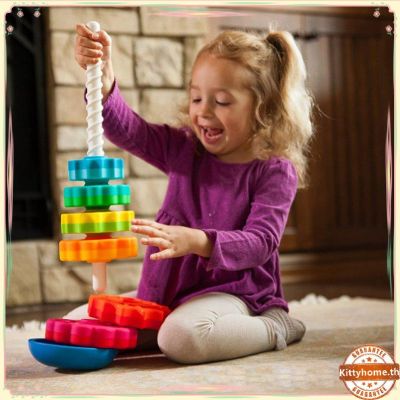 Kittyhome Rainbow Tower Stack Toy Spining Tower Building Blocks Stack Ring For Children