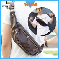 WIth Video [Malaysia Stock] Mens Leather Waist Pouch Chest Bag Cross Sling Travel Shoulder Bag Kulit Halal