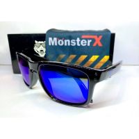 DRH แว่นกันแดด  MonsterX กรอบดำเงา เลนส์ฟ้า X2 แว่นตาแฟชั่น  แว่นตากันแดด