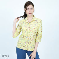 MIKIKO Shirt MI-H2033 โคโม่ ปริ้นท์ แขนยาว IGPU23-4