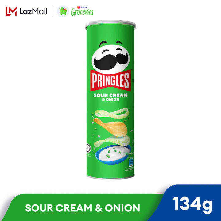 Pringles SOUR CREAM & ONION Flavour Potato Crisp Chips 1 Can 134g