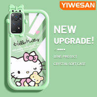 YIWESAN เคสสำหรับ Xiaomi Redmi โน๊ต11 Pro Note 5G Note 11e Pro ลายการ์ตูน Hello Kitty Bear สุดสร้างสรรค์สีสันน่ารักเคสนิ่มสำหรับเลนส์ซิลิโคนใสกันกระแทกแบบใสง่าย