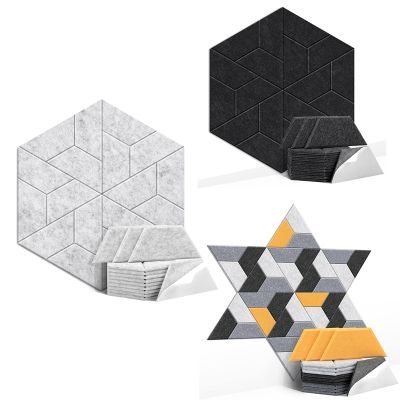 18 Pack Acoustic Panels Hexagon Self Adhesive Soundproof Wall Panels for Home Office Studio Multicolor