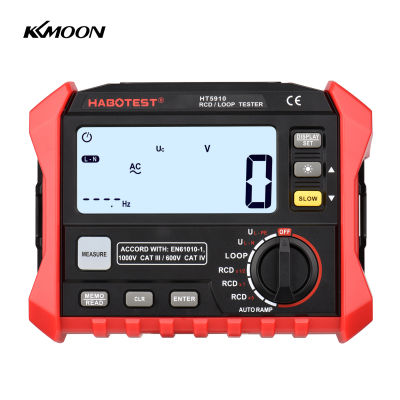 KKmoon HT5910 4.7นิ้ว LCD Digital Meter รั่ว Switch Tester RCD/Loop Tester 1000ข้อมูลจัดเก็บข้อมูล Megohmmeter โวลต์มิเตอร์ Backlight
