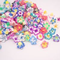 【CW】℗♣  50pc/lot 15mm Small Polymer Clay Plumeria frangipani Beads Multicolor Mixed Diy Hawaii Jewelry Making