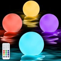 4pcs Floating Pool Lights with 16 Colors Outdoor Swimming Underwater Pool Lights Ball Waterproof Wiht Remote for Pool Garden