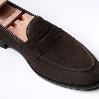 MARS PEOPLES - Unlined Penny No.3 loafers  สี Dark brown suede