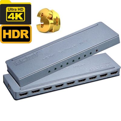 8พอร์ต HDMI ตัวแยกที่เข้ากันได้1X8 4K HDMI-เข้ากันได้1 In 8 Out HDMI-เข้ากันได้1.4V 4kX 2K/30HZ กับอะแดปเตอร์
