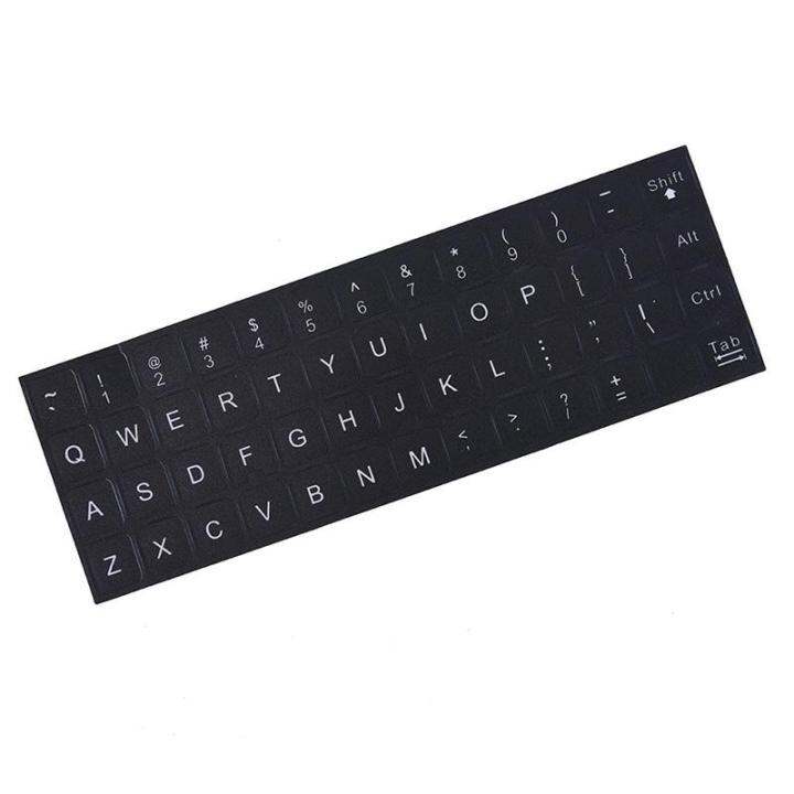 English Keyboard Replacement Stickers White On Black Any PC Computer ...