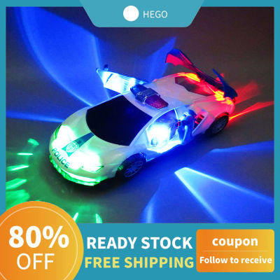The Pisciculture Electric 360 Rotation Police Car Vehicle with LED Music Education Kids Toy Gift