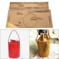 DIY handmade leather bucket bag shoulder bag messenger bag kraft paper pattern design template diy leather cylinder bag drawing